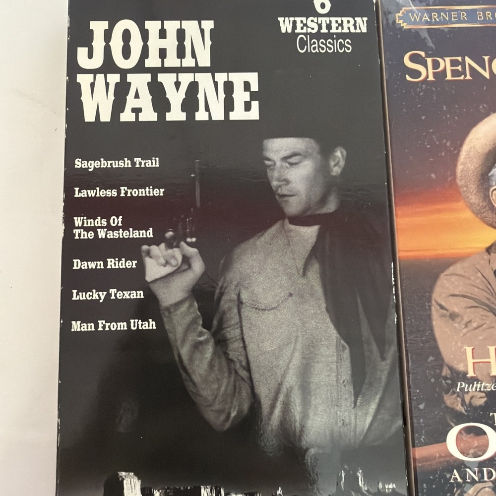 2 VHS John Wayne Western Classics And Spencer Tracy The Old Man And The Sea - Picture 3 of 6